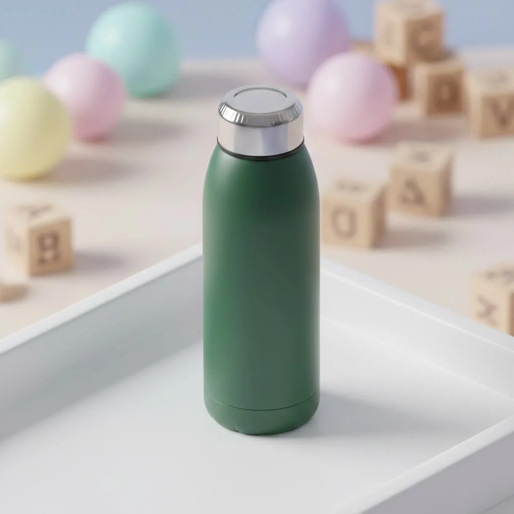IKEA HÄLSA stainless steel thermos bottle with a cup